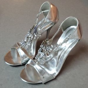 Silver Crystal Heels